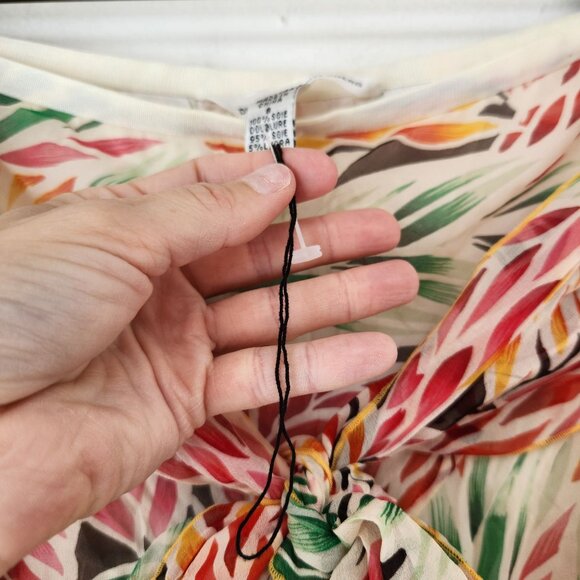 NWOT Diane von Furstenberg 100% Silk Floral Twirl Skirt Pull-On Waist Women's 8 - Picture 6 of 7